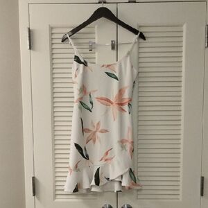 Selfie Leslie White Dress with Ruffled Hem